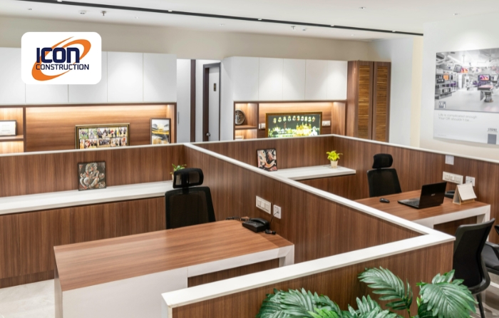 Bright lighting office room